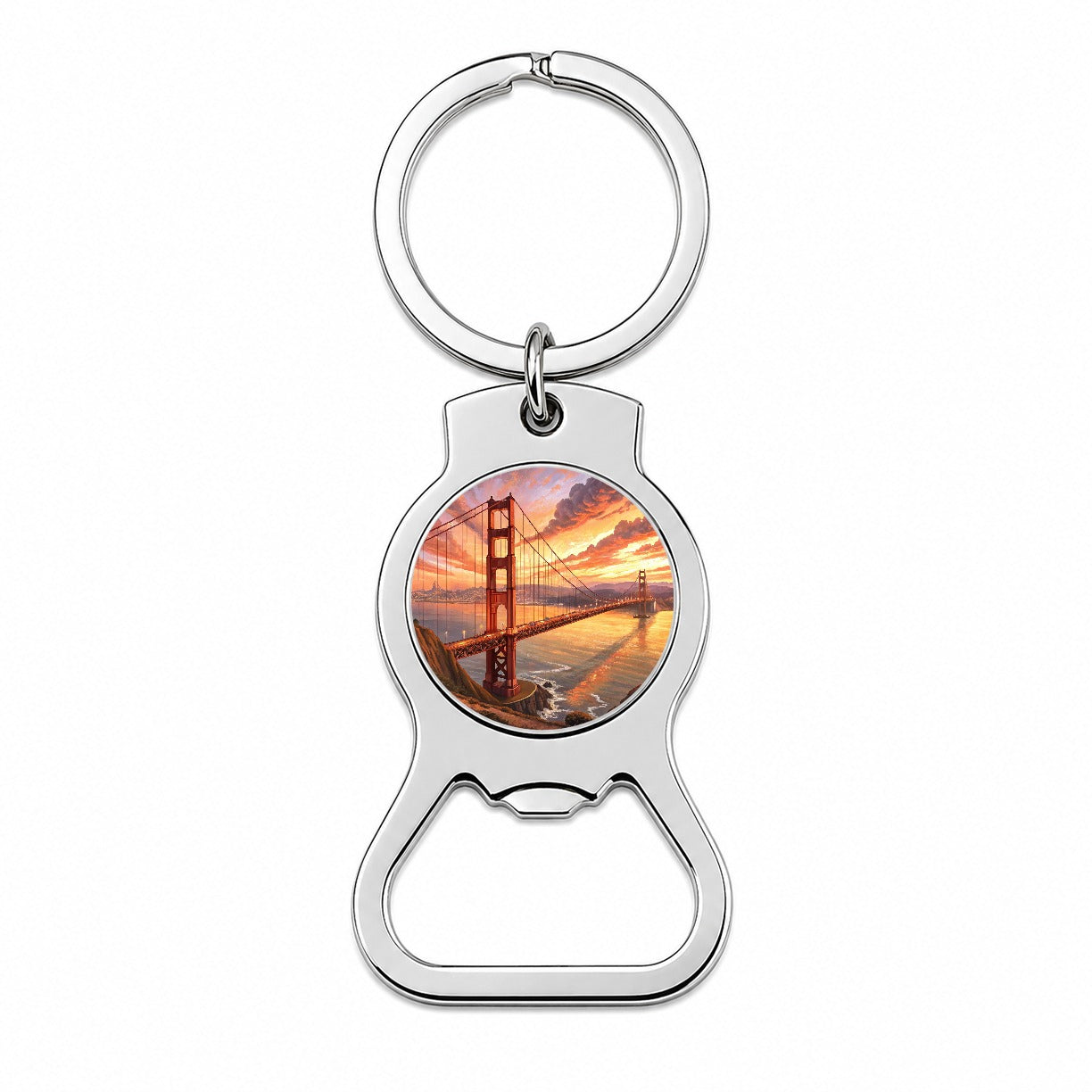 Golden Gate Bridge During Sunset San Francisco California Bottle Opener Keychain