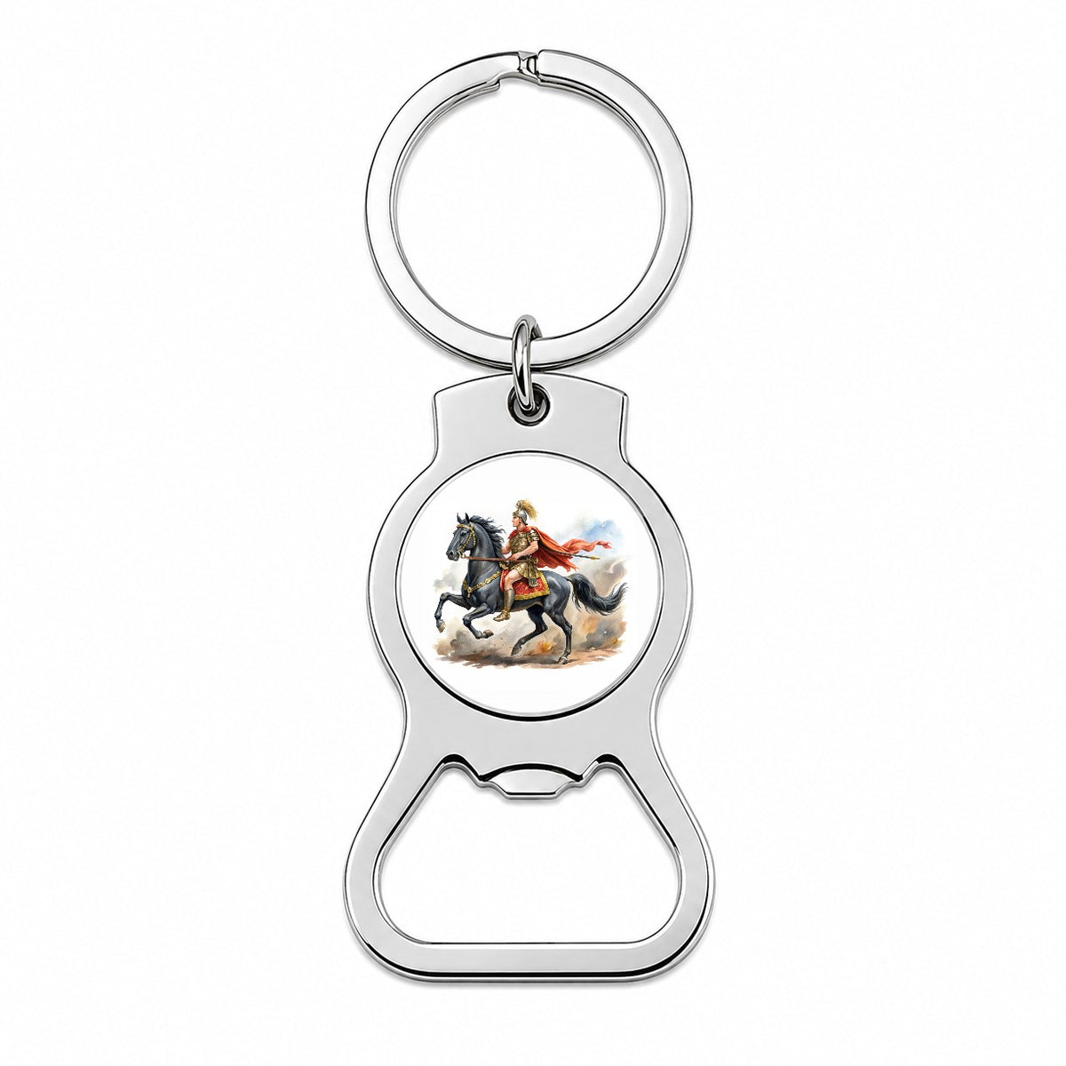 Historical Alexander The Great On His Horse Bucephalus Watercolor Bottle Opener Keychain