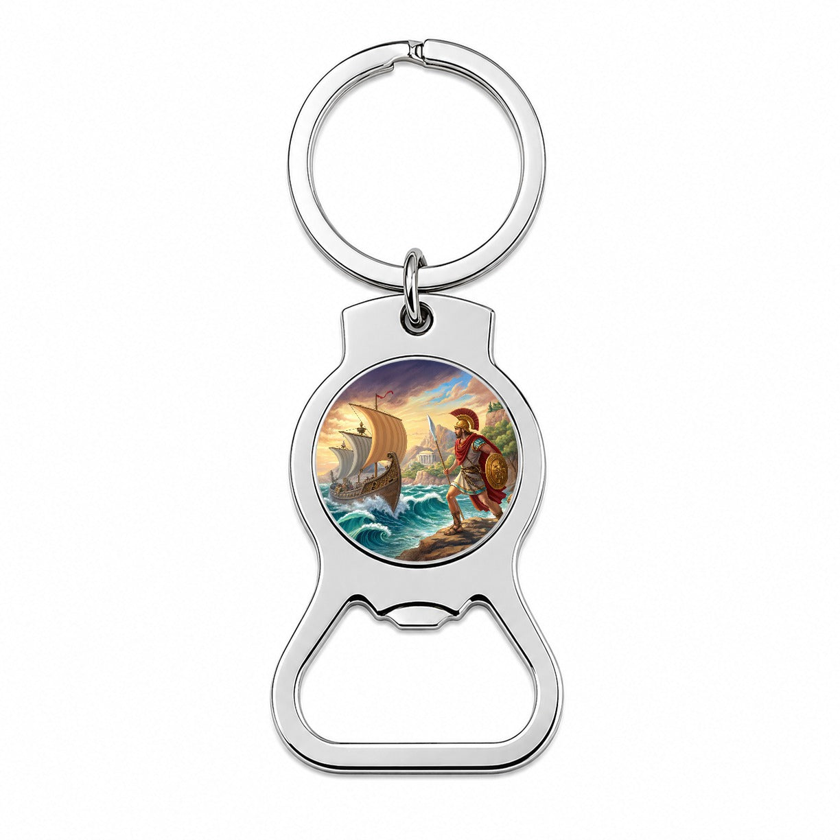 Homer's Iliad And The Odyssey Trojan War Bottle Opener Keychain