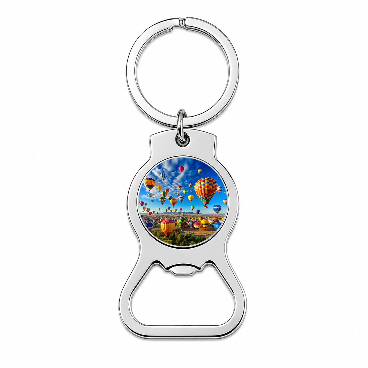 Hot Air Balloons In The Sky Balloon Festival Albuquerque Bottle Opener Keychain
