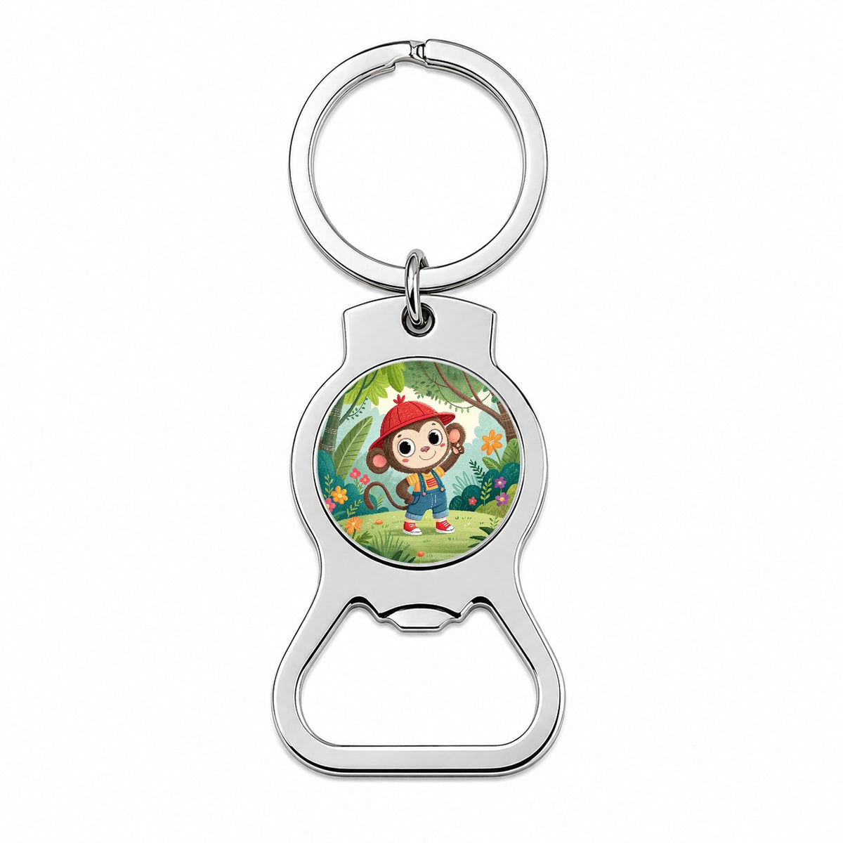 Monkey Children's Illustration Style Bottle Opener Keychain