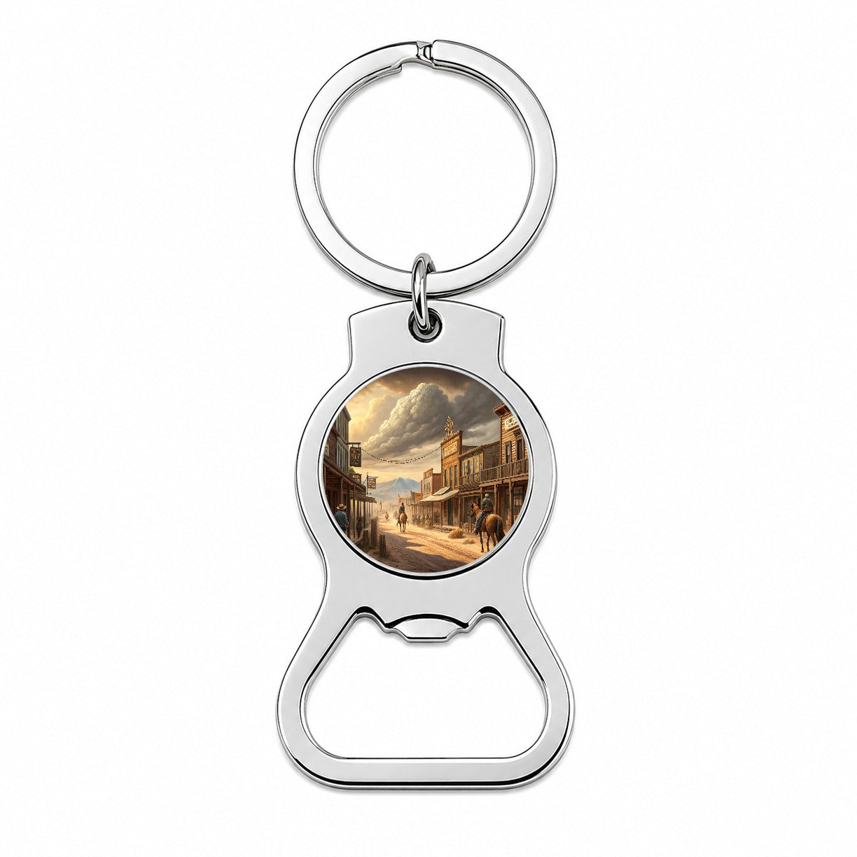 Old West Frontier Town Western Americana Bottle Opener Keychain