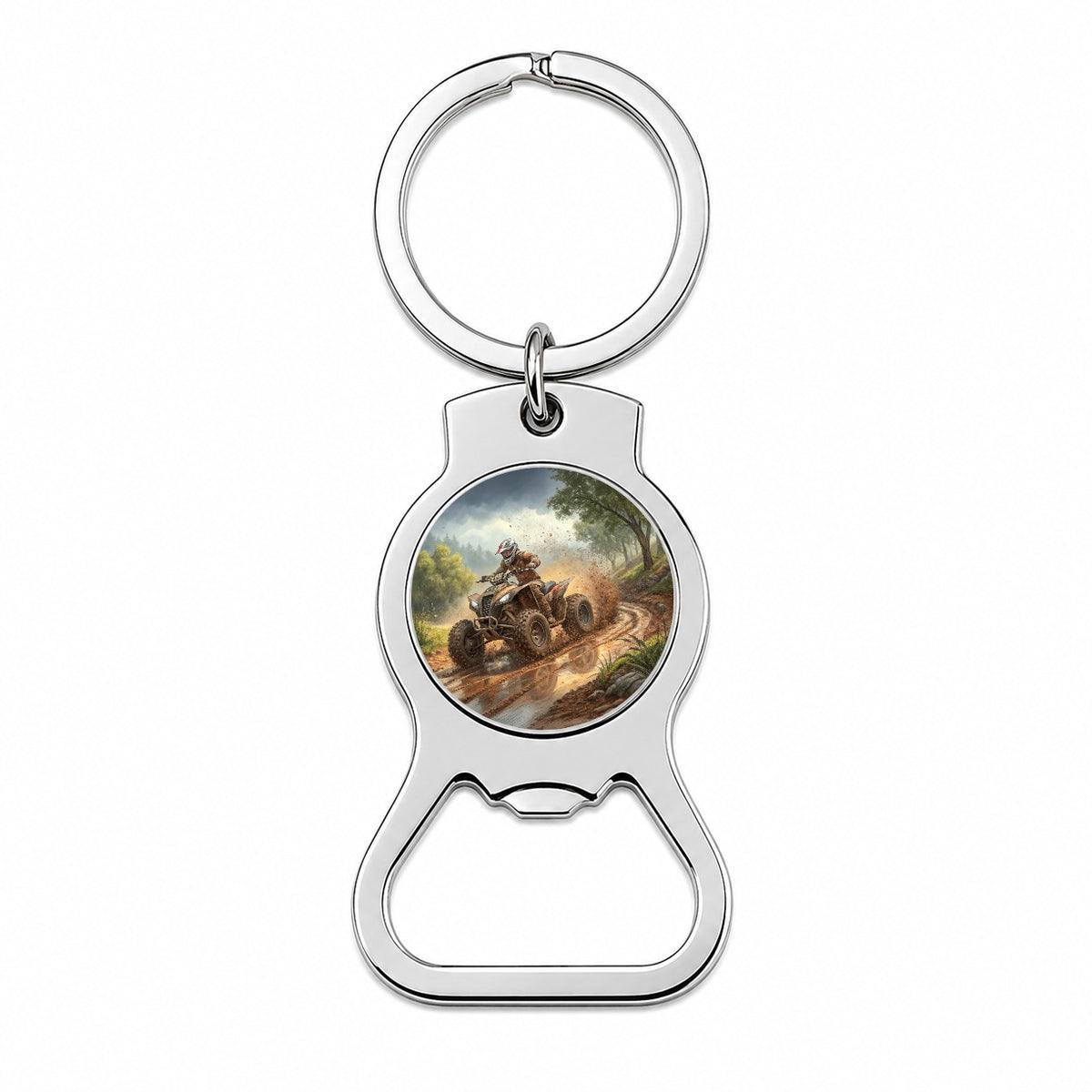 Quad ATV Off-Road Mud Racing Bottle Opener Keychain