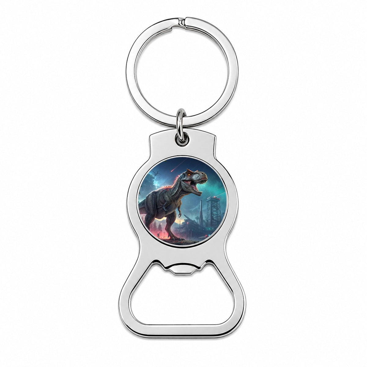 Sci-fi Futuristic T-Rex Dinosaur Bottle Opener Keychain