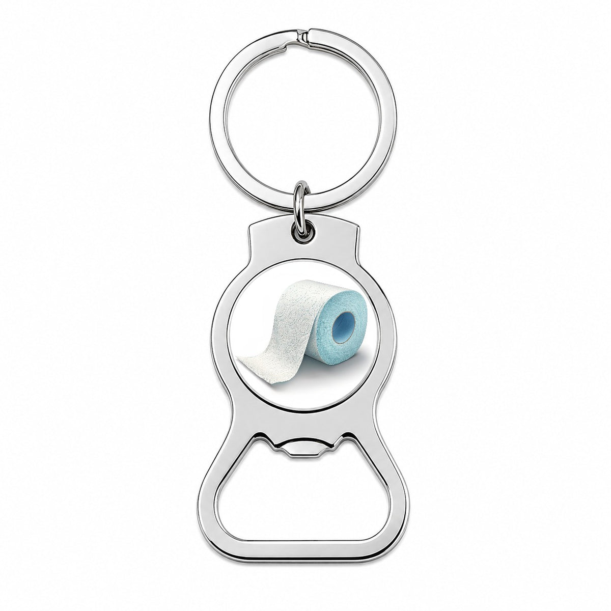 Toilet Paper Roll Bottle Opener Keychain