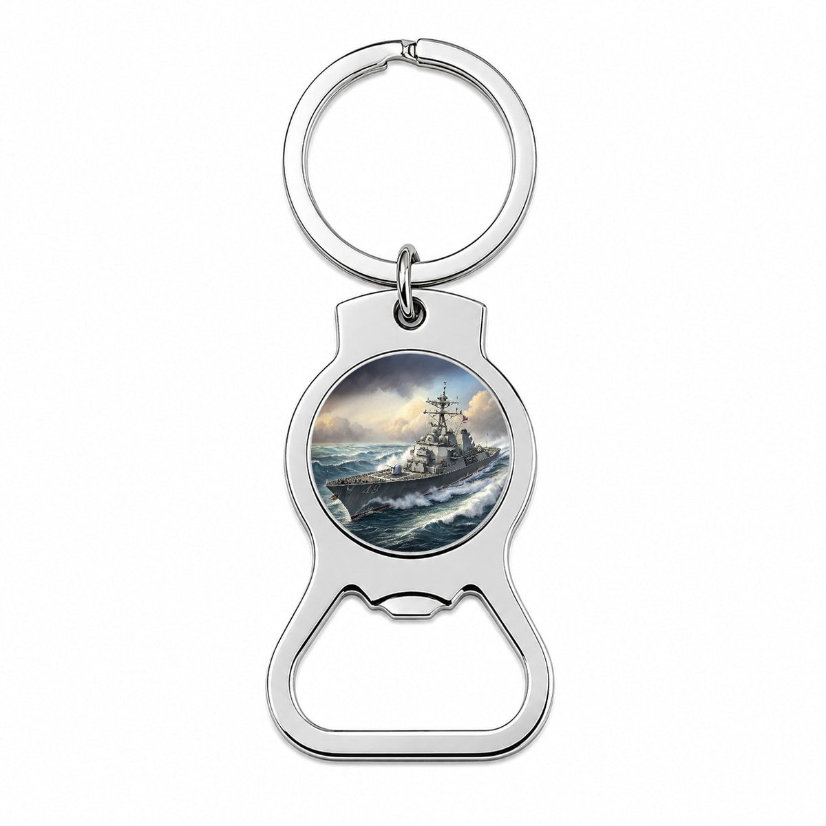 US Navy Destroyer Underway Bottle Opener Keychain