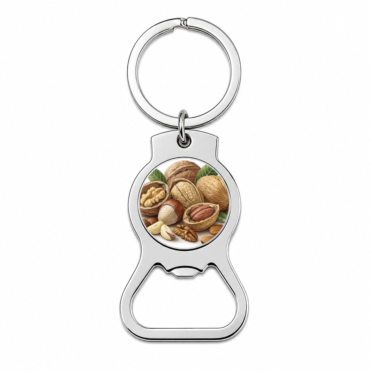 Walnuts Hazelnuts Almonds Brazil Nuts Bottle Opener Keychain