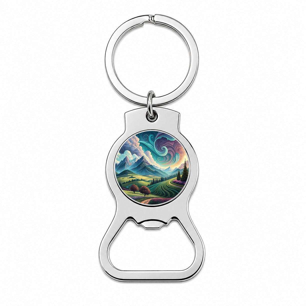 Abstract Pastels Landscape Bottle Opener Keychain