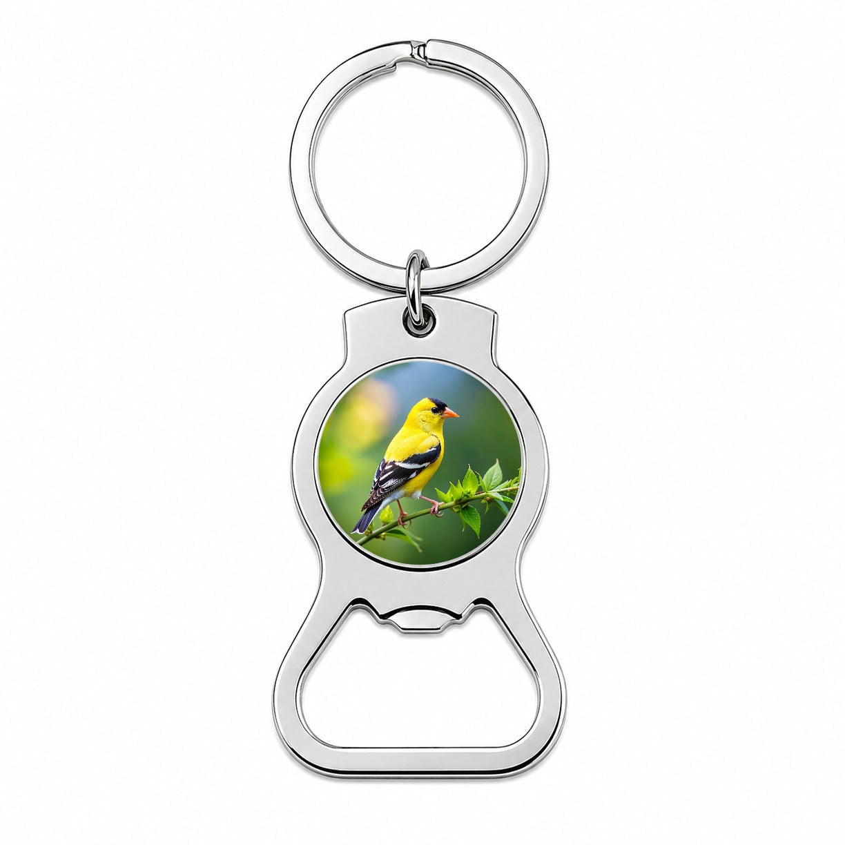 American Goldfinch Backyard Bird Bottle Opener Keychain