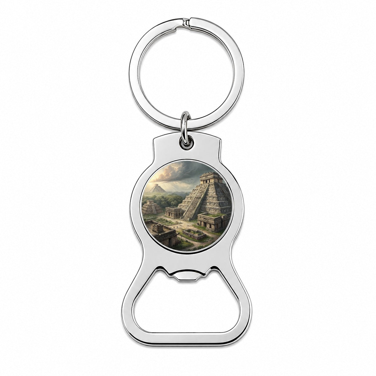 Ancient Maya Temples Step Pyramids Bottle Opener Keychain