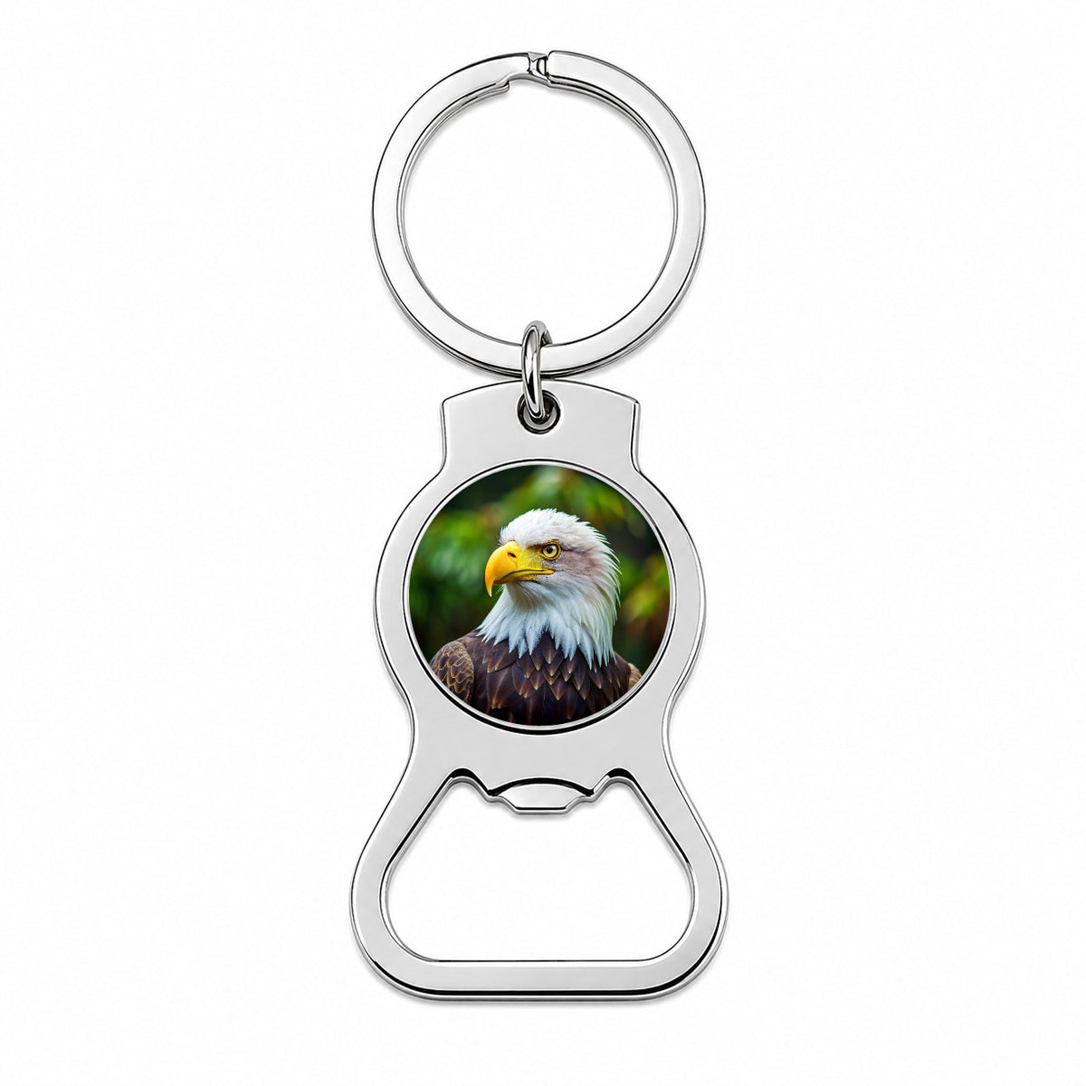 Bald Eagle Raptor Bird Of Prey Bottle Opener Keychain