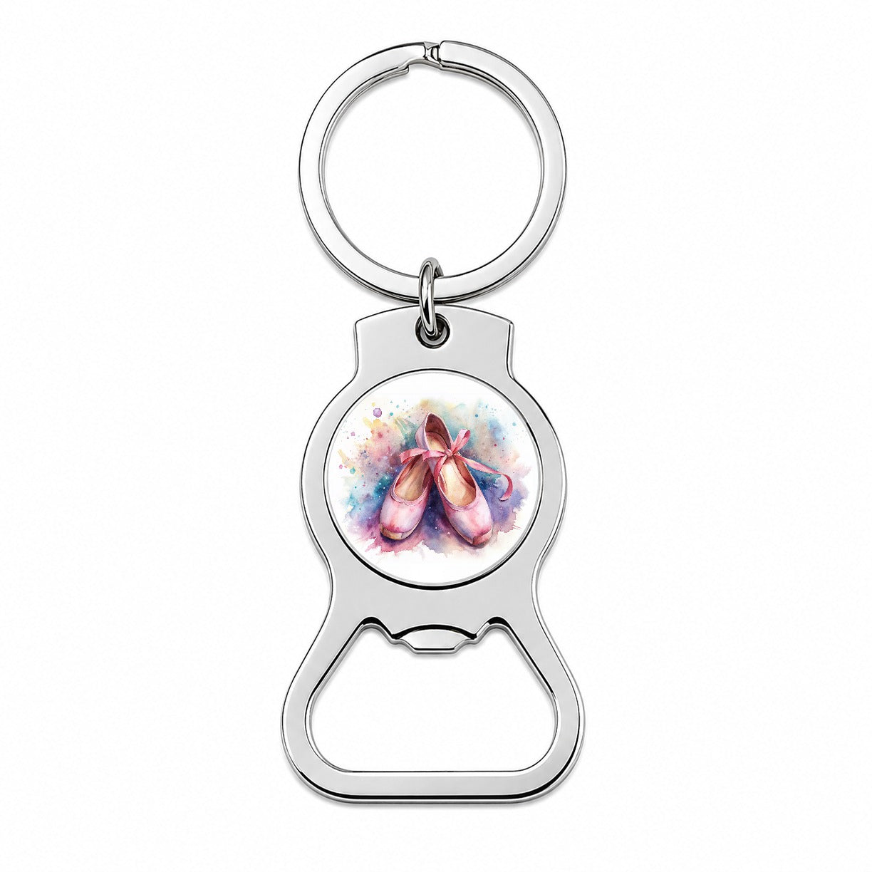 Ballet Slippers Watercolor Bottle Opener Keychain