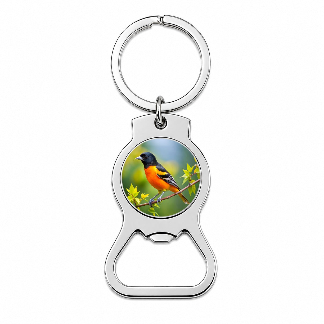 Baltimore Oriole Backyard Bird Bottle Opener Keychain