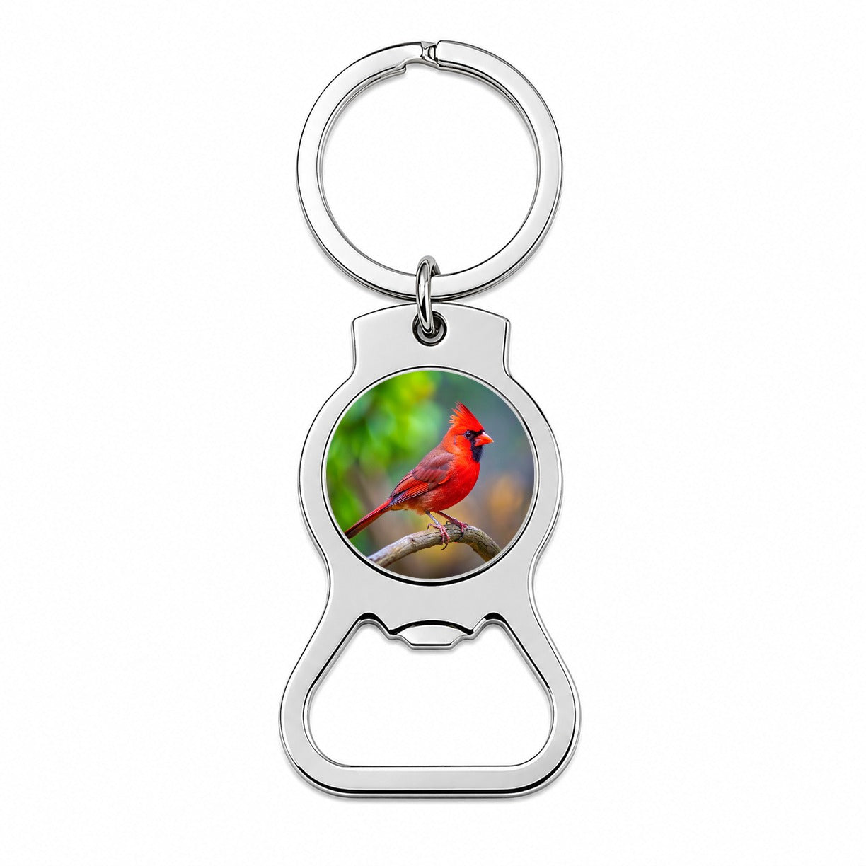Cardinal Backyard Bird Bottle Opener Keychain