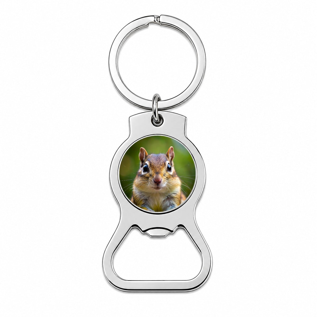 Chipmunk Face Bottle Opener Keychain