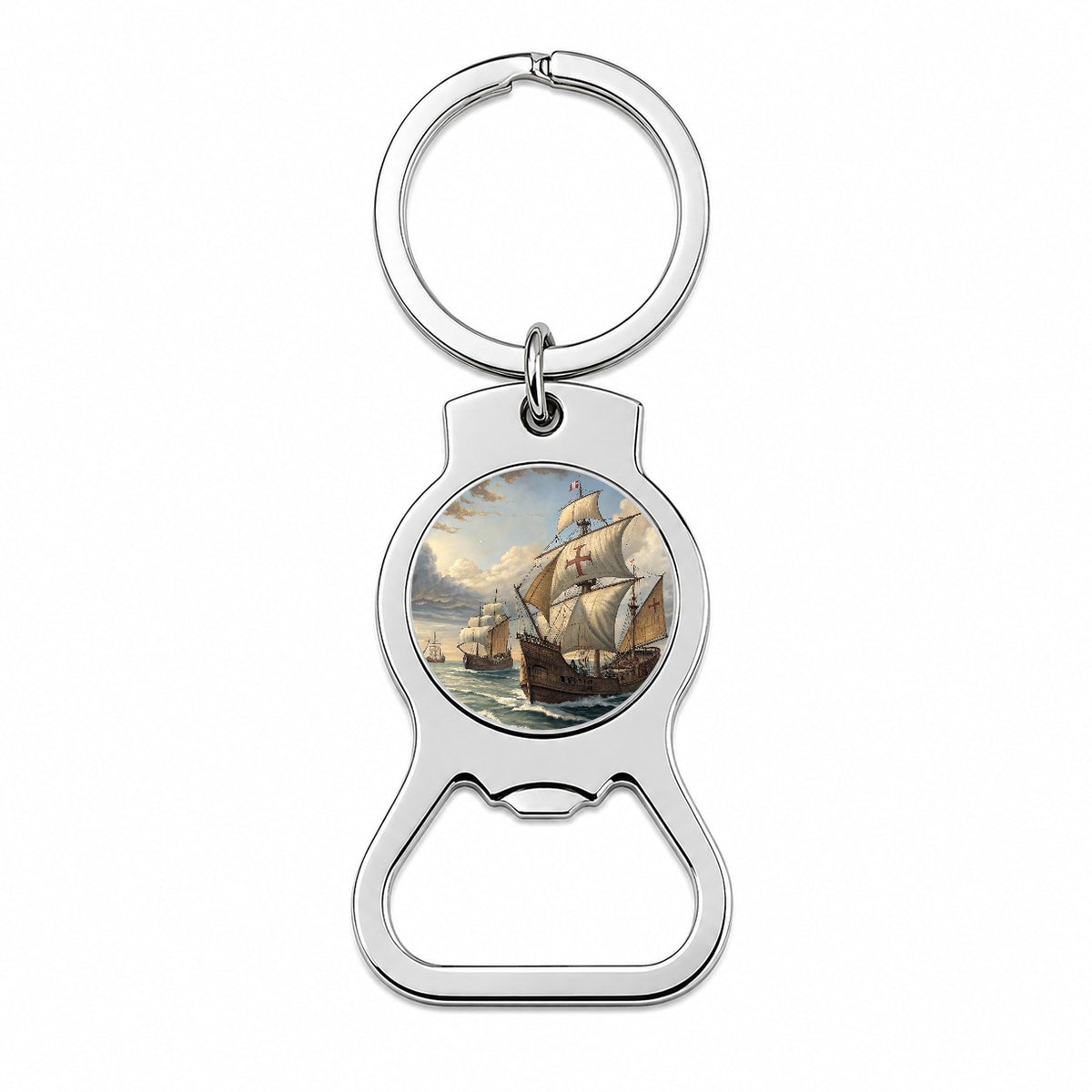 Columbus's Ships Nina, Pinta, And The Santa Maria Bottle Opener Keychain