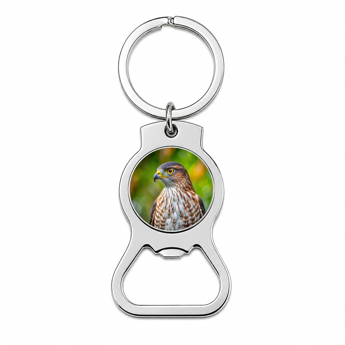 Cooper's Hawk Raptor Bird Of Prey Bottle Opener Keychain