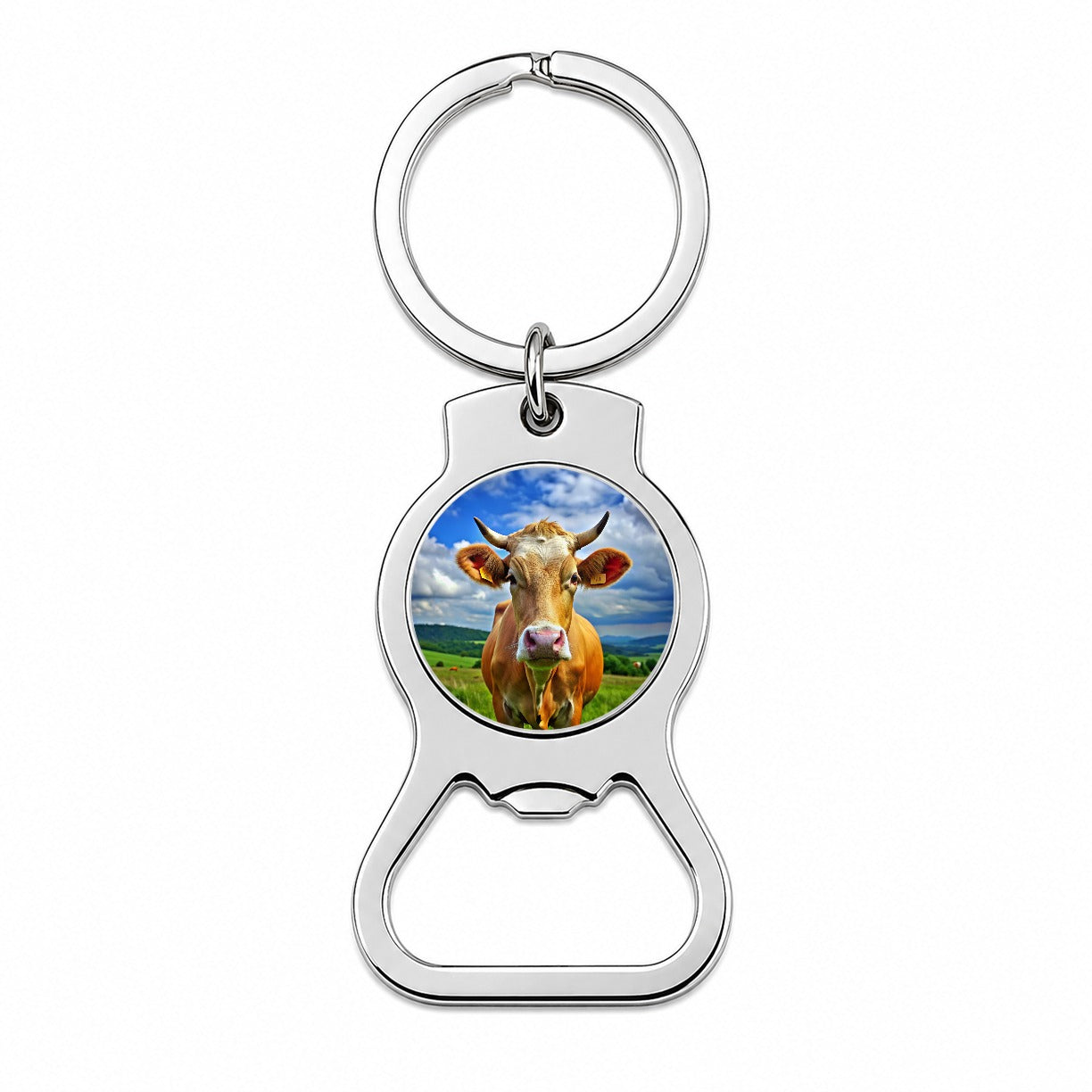 Cow Bottle Opener Keychain