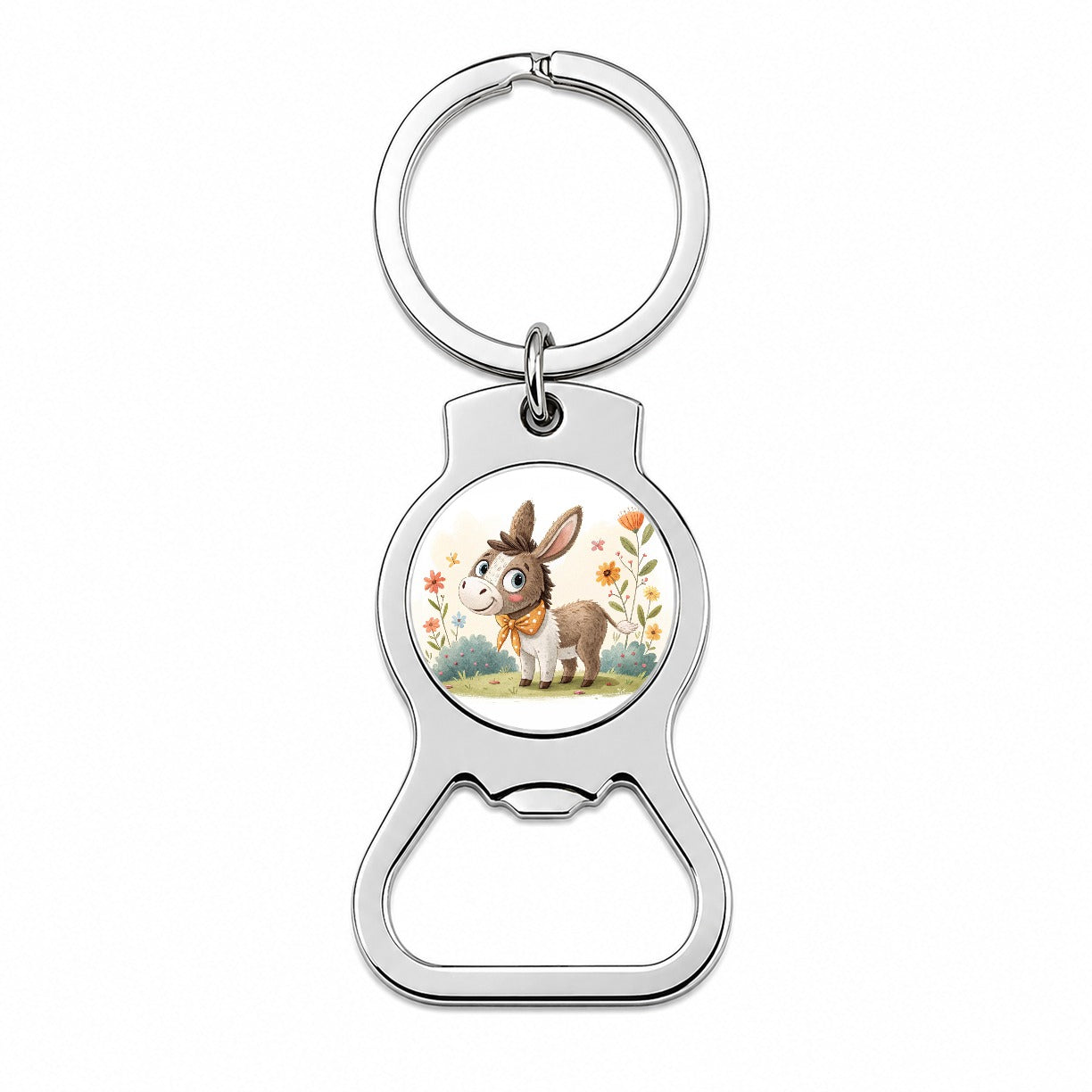 Donkey Children's Illustration Style Bottle Opener Keychain