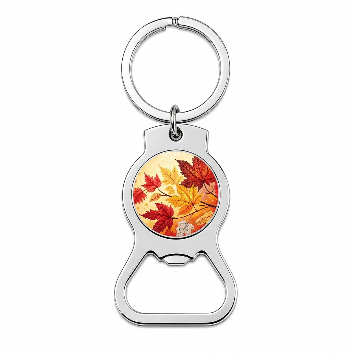 Fall Autumn Leaves Design Bottle Opener Keychain