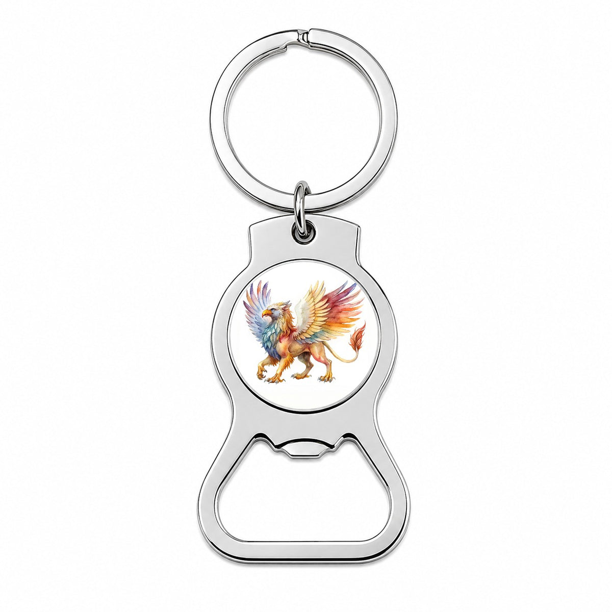 Fantasy Griffin Mythical Creature Watercolor Bottle Opener Keychain