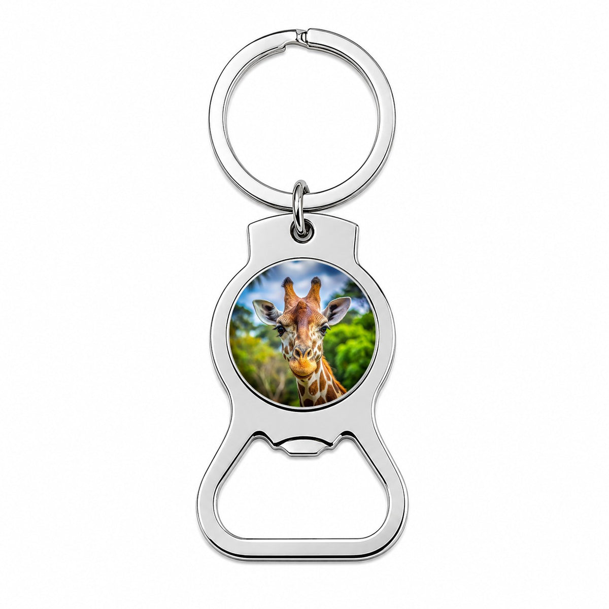 Giraffe Face Bottle Opener Keychain