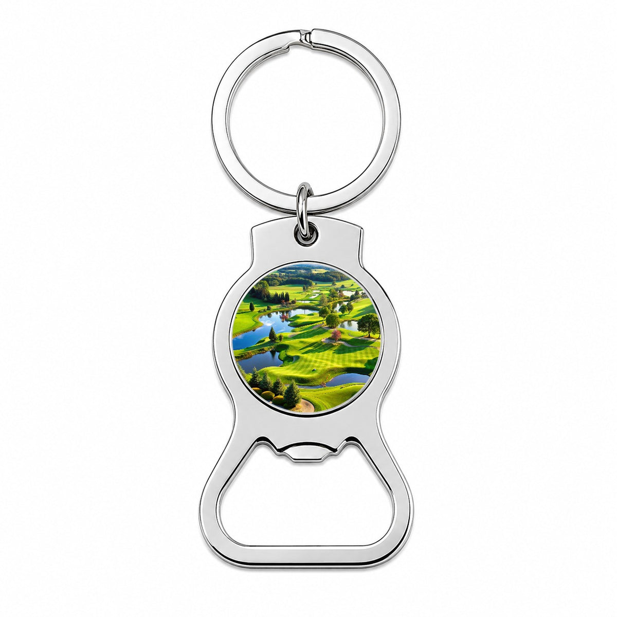 Golf Course Overview Bottle Opener Keychain