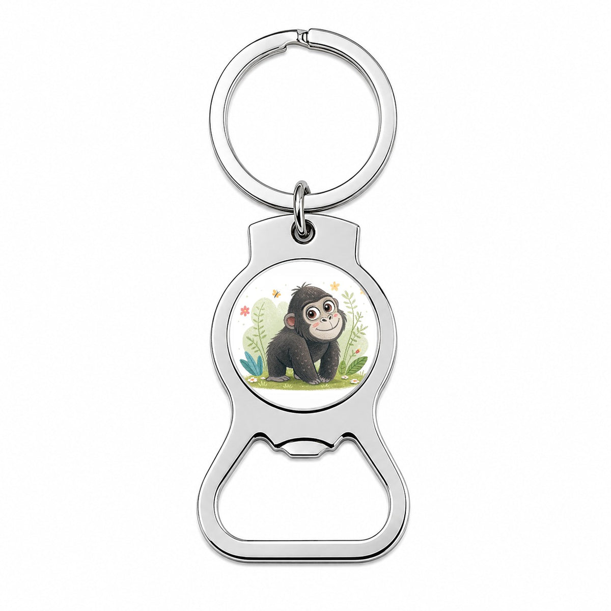Gorilla Ape Children's Illustration Style Bottle Opener Keychain