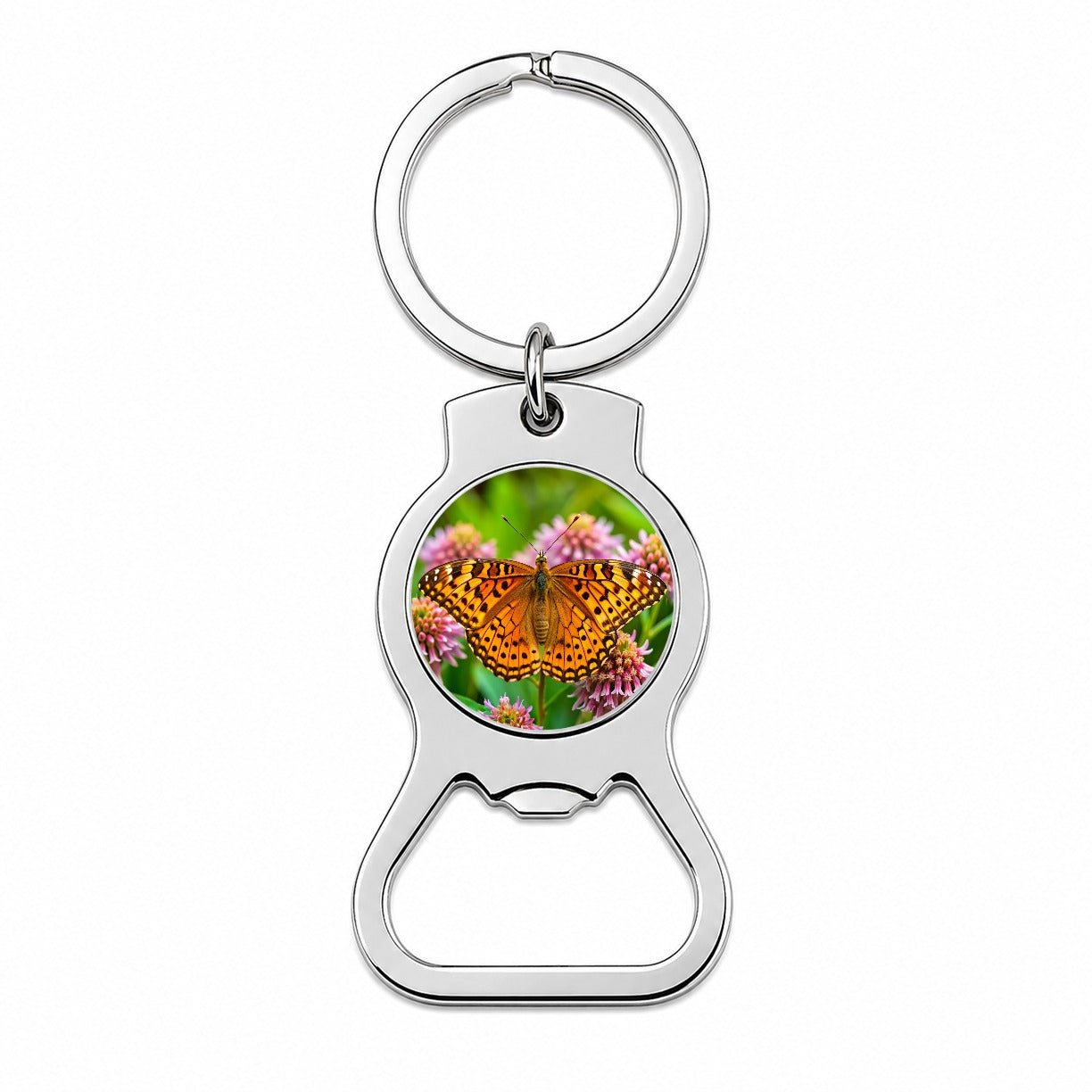 Great Spangled Fritillary Butterfly Bottle Opener Keychain
