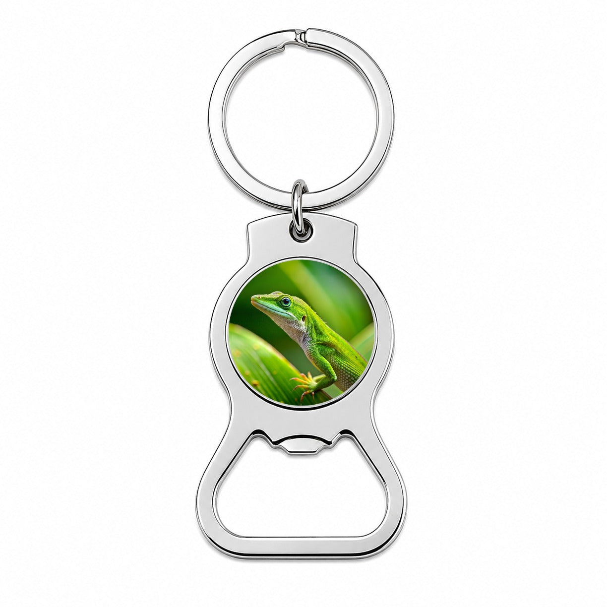 Green Anole Lizard Reptile Bottle Opener Keychain