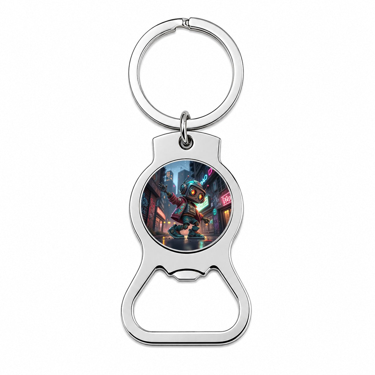 Hip Hop Sci-fi Dancing Robot Bottle Opener Keychain