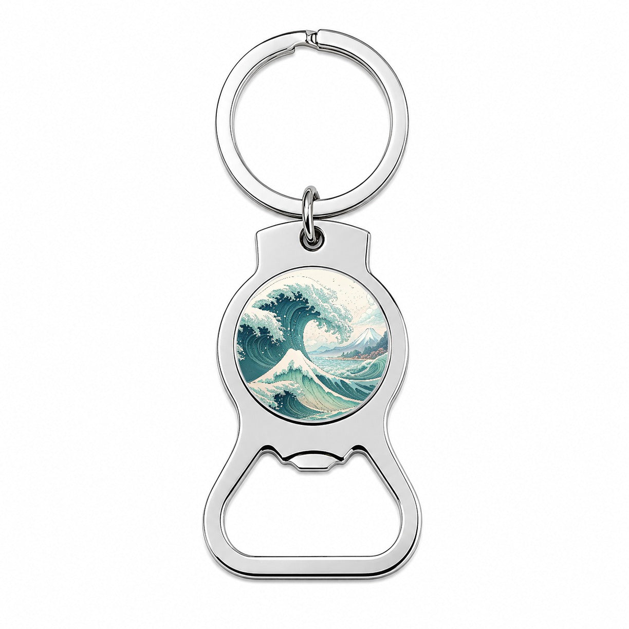 Japanese Ocean Waves Cartoon Bottle Opener Keychain