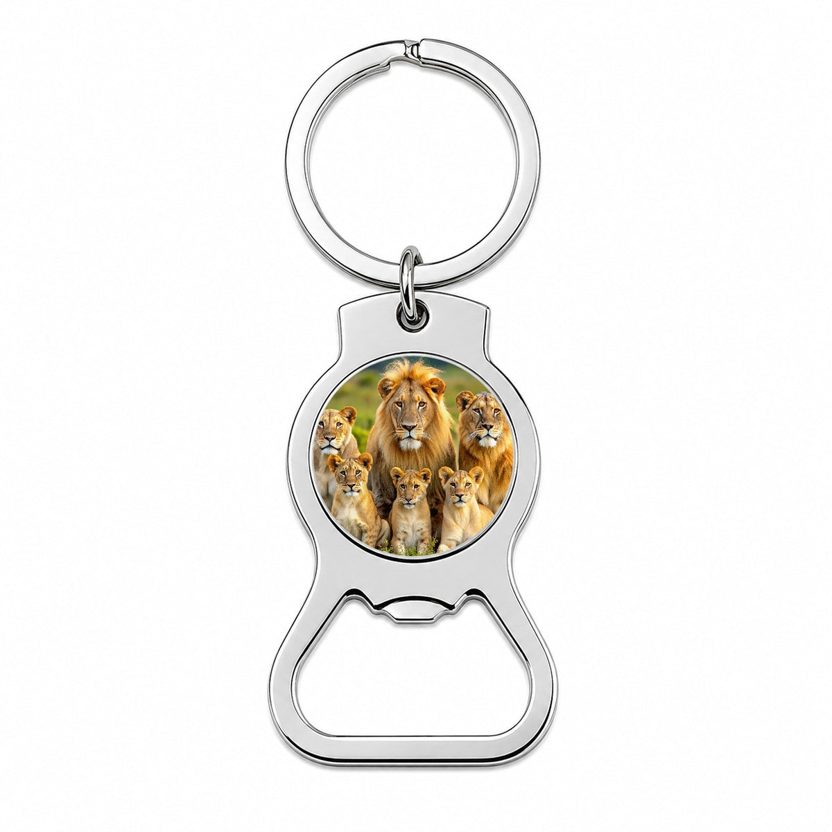 Lion Pride Family Bottle Opener Keychain
