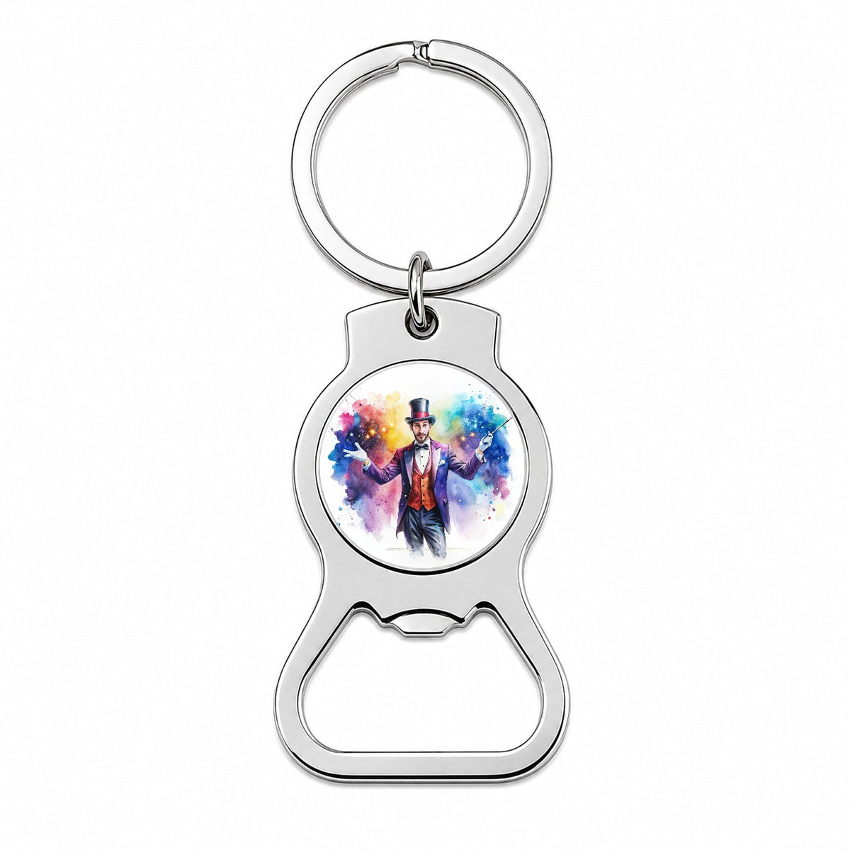 Magician Magic Watercolor Bottle Opener Keychain