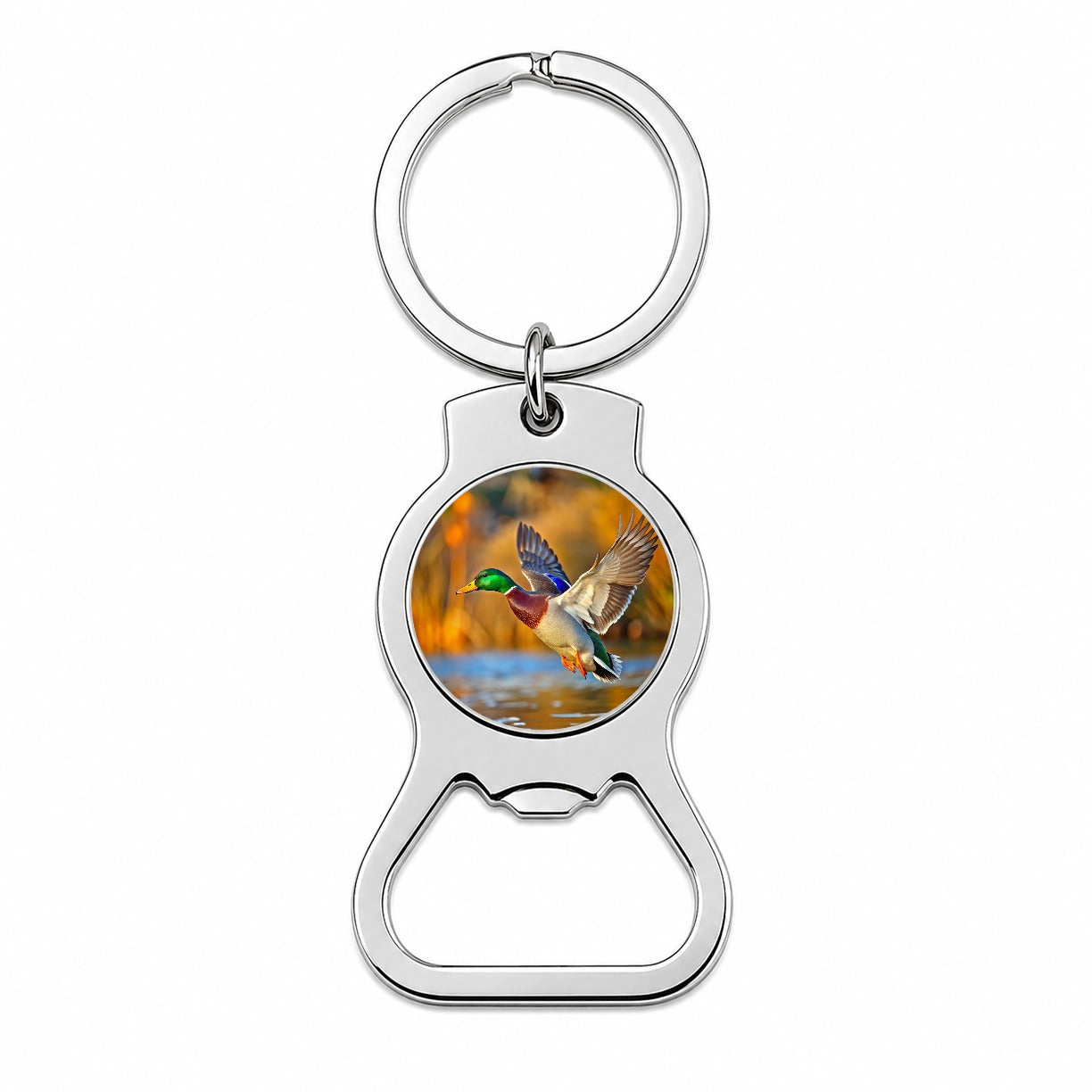 Mallard Duck Flying Bottle Opener Keychain