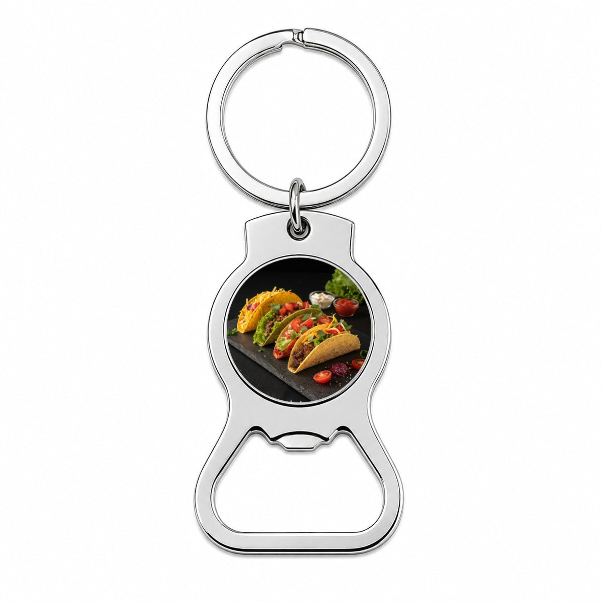 Mexican Tacos Bottle Opener Keychain