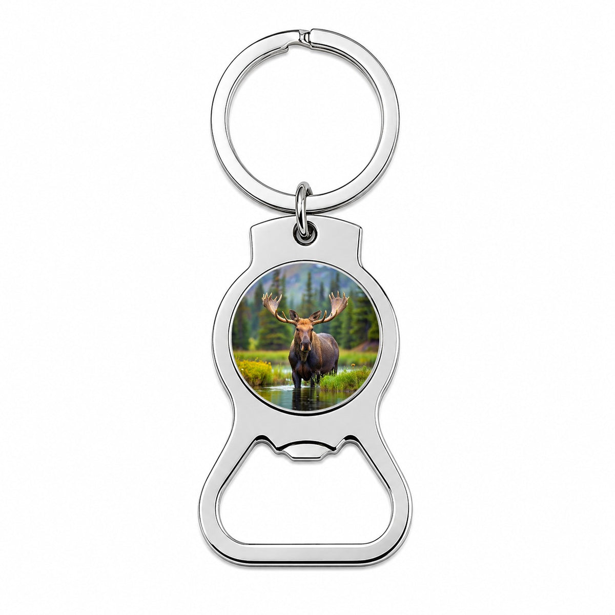 Moose Bottle Opener Keychain
