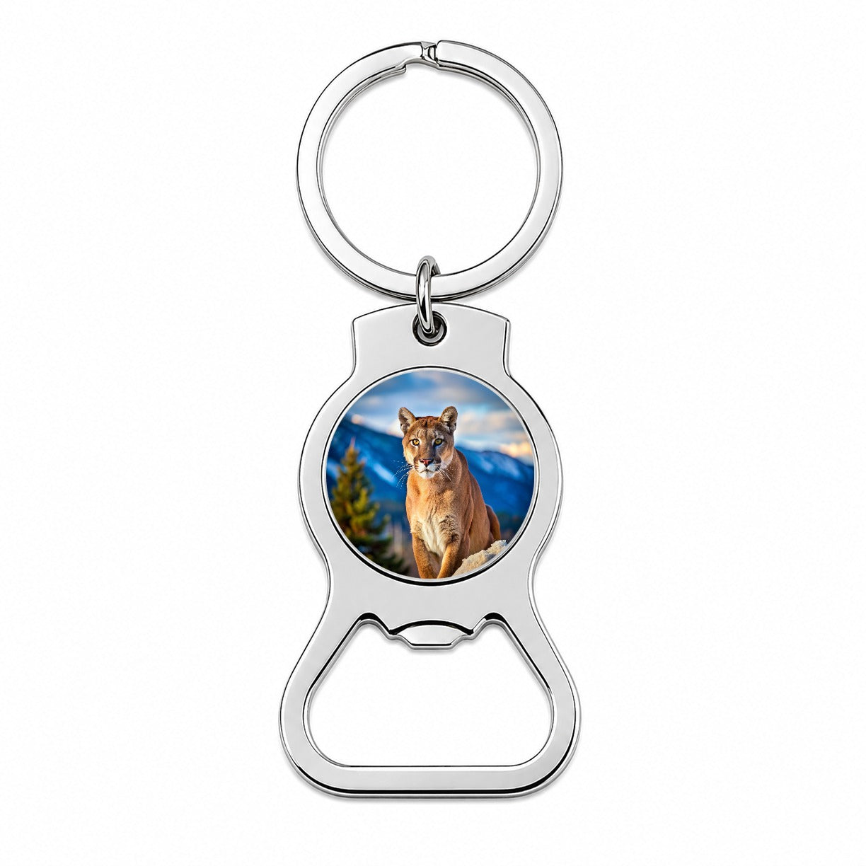 Mountain Lion Cougar Bottle Opener Keychain
