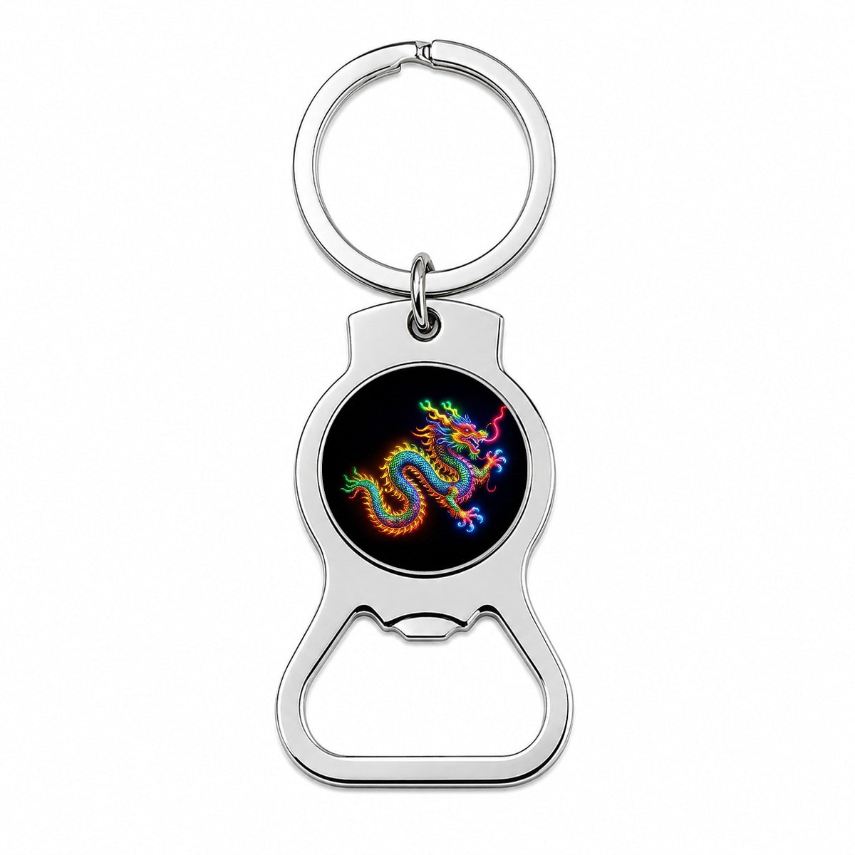 Neon Asian Dragon Bottle Opener Keychain