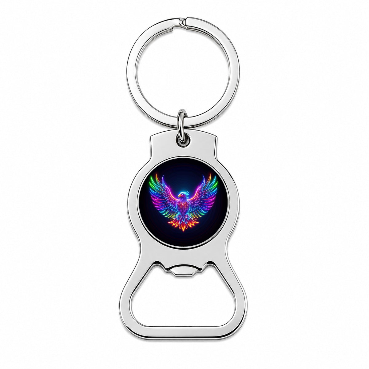 Neon Eagle Firebird Bird Bottle Opener Keychain