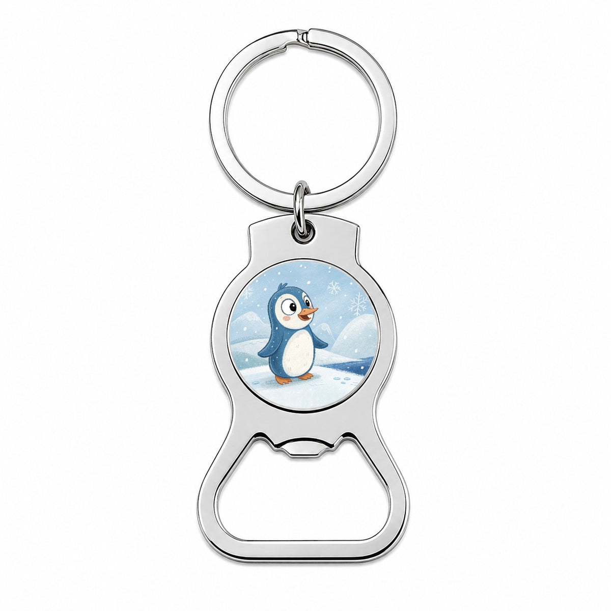 Penguin Children's Illustration Style Bottle Opener Keychain