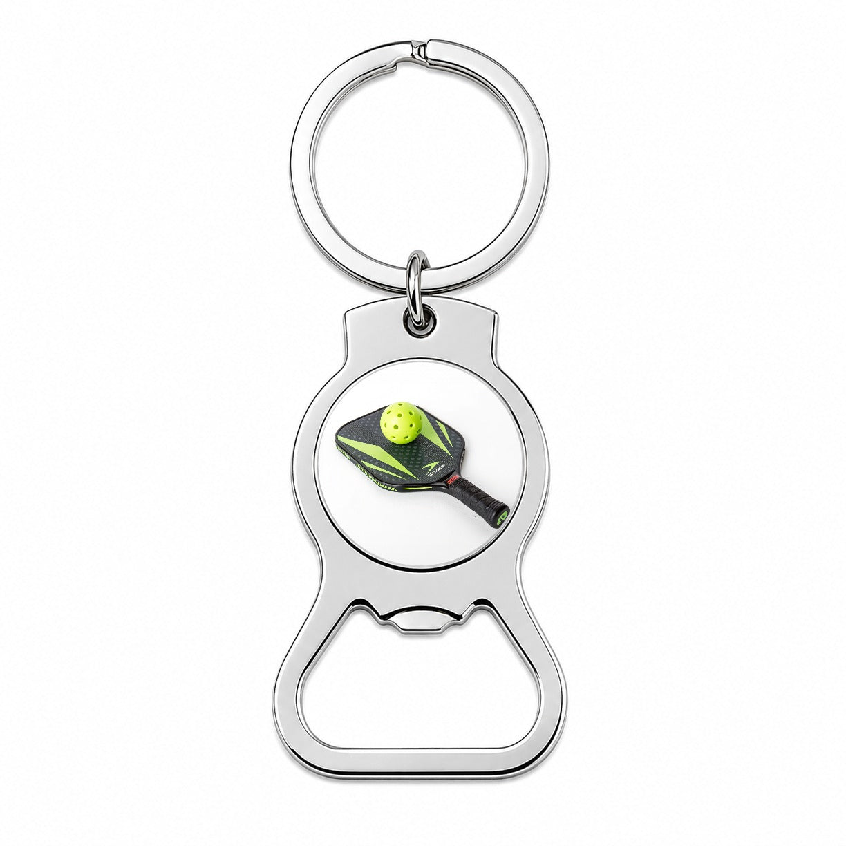 Pickleball Paddle and Ball Bottle Opener Keychain