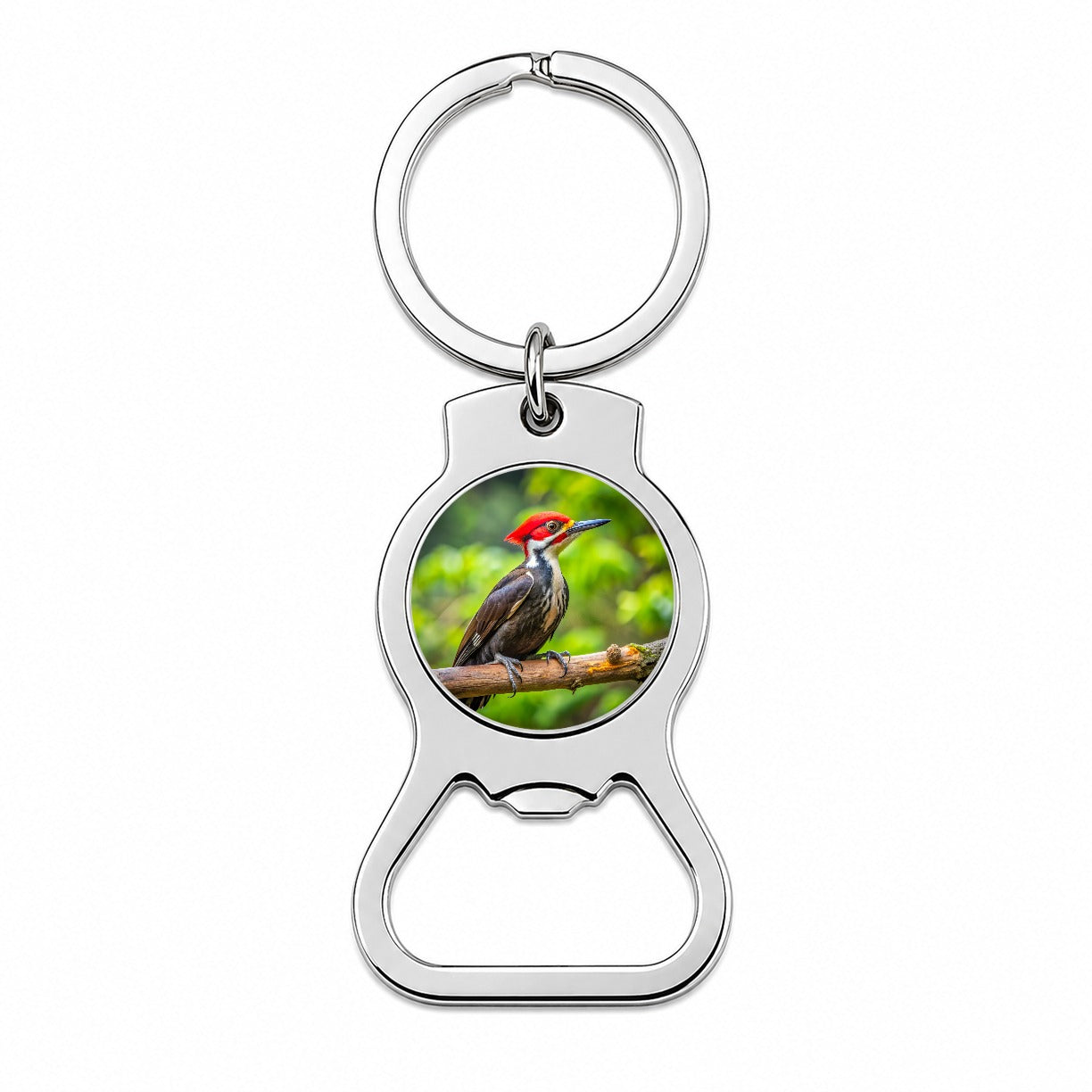 Pileated Woodpecker Backyard Bird Bottle Opener Keychain