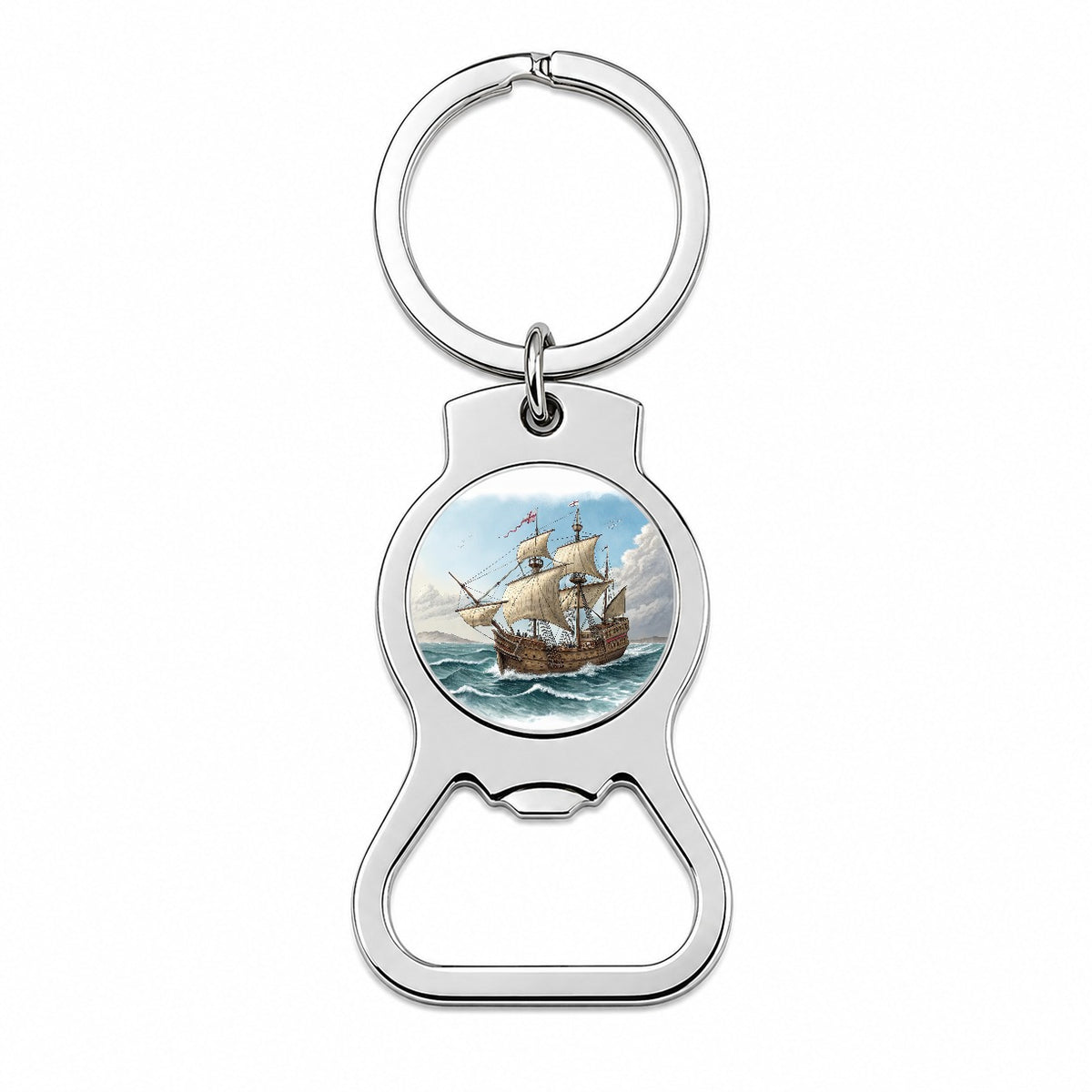 Pilgrim Mayflower 1620 Voyage Bottle Opener Keychain