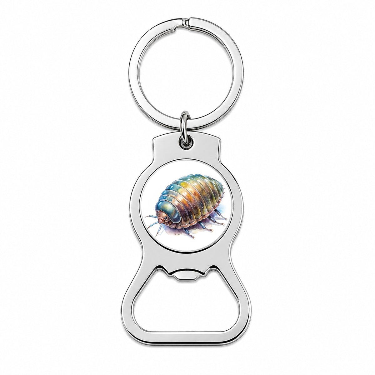 Pill Bug Watercolor Bottle Opener Keychain
