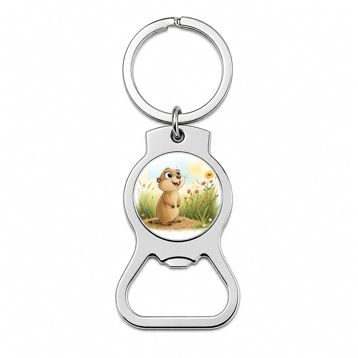 Prairie Dog Children's Illustration Style Bottle Opener Keychain
