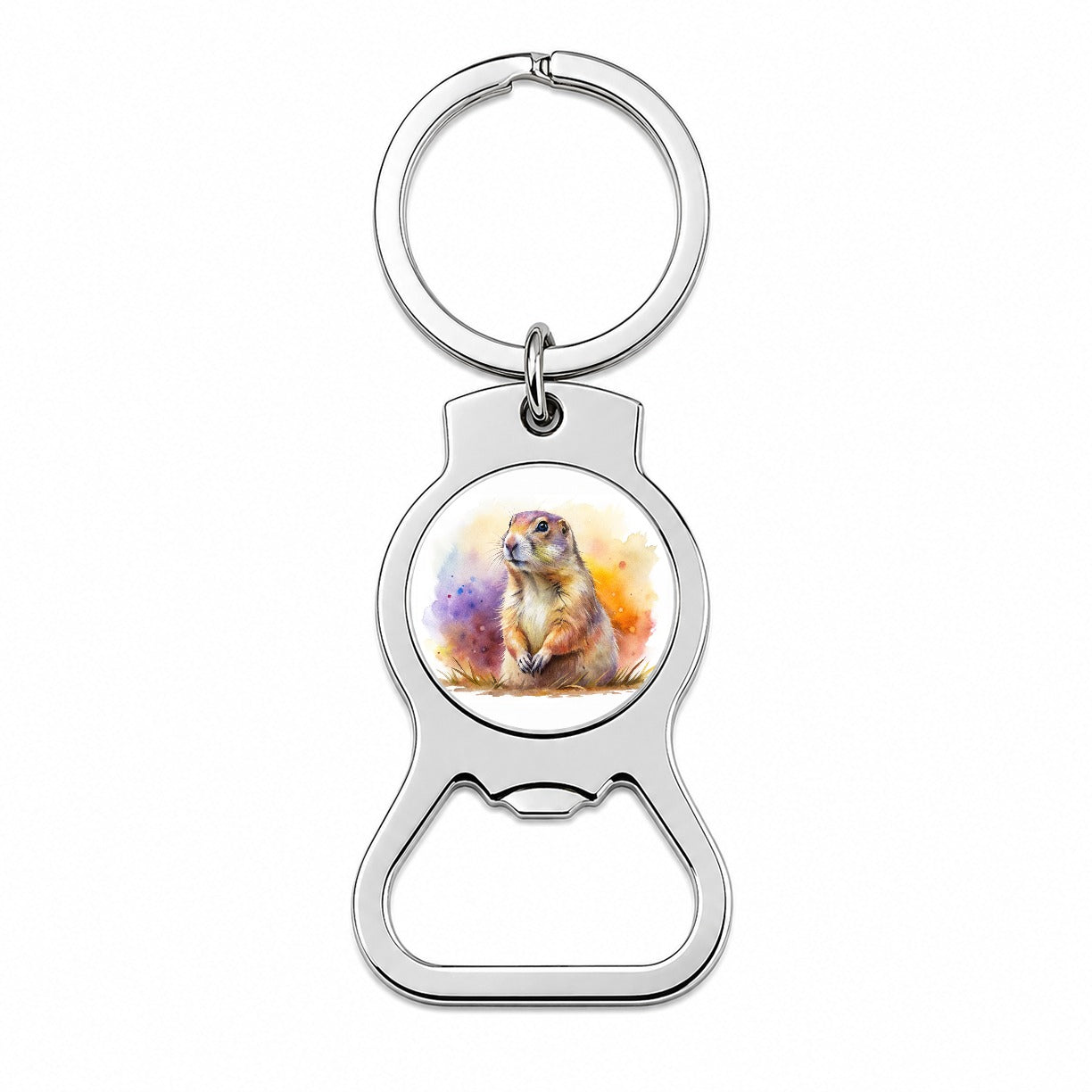 Prairie Dog Watercolor Bottle Opener Keychain