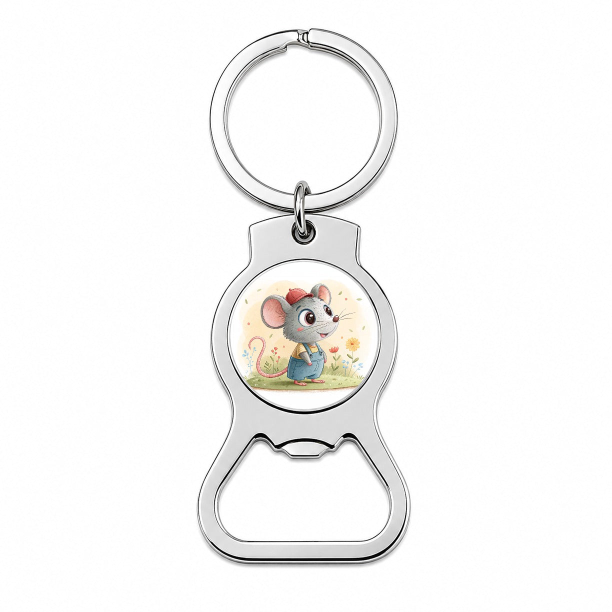 Rat Children's Illustration Style Bottle Opener Keychain