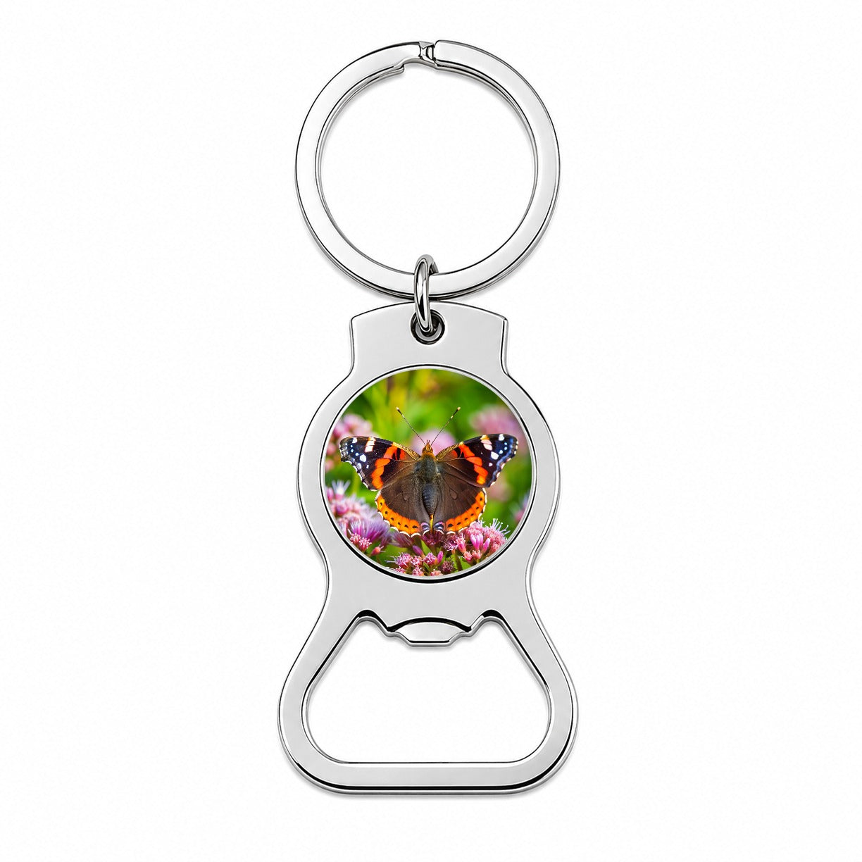Red Admiral Butterfly Bottle Opener Keychain