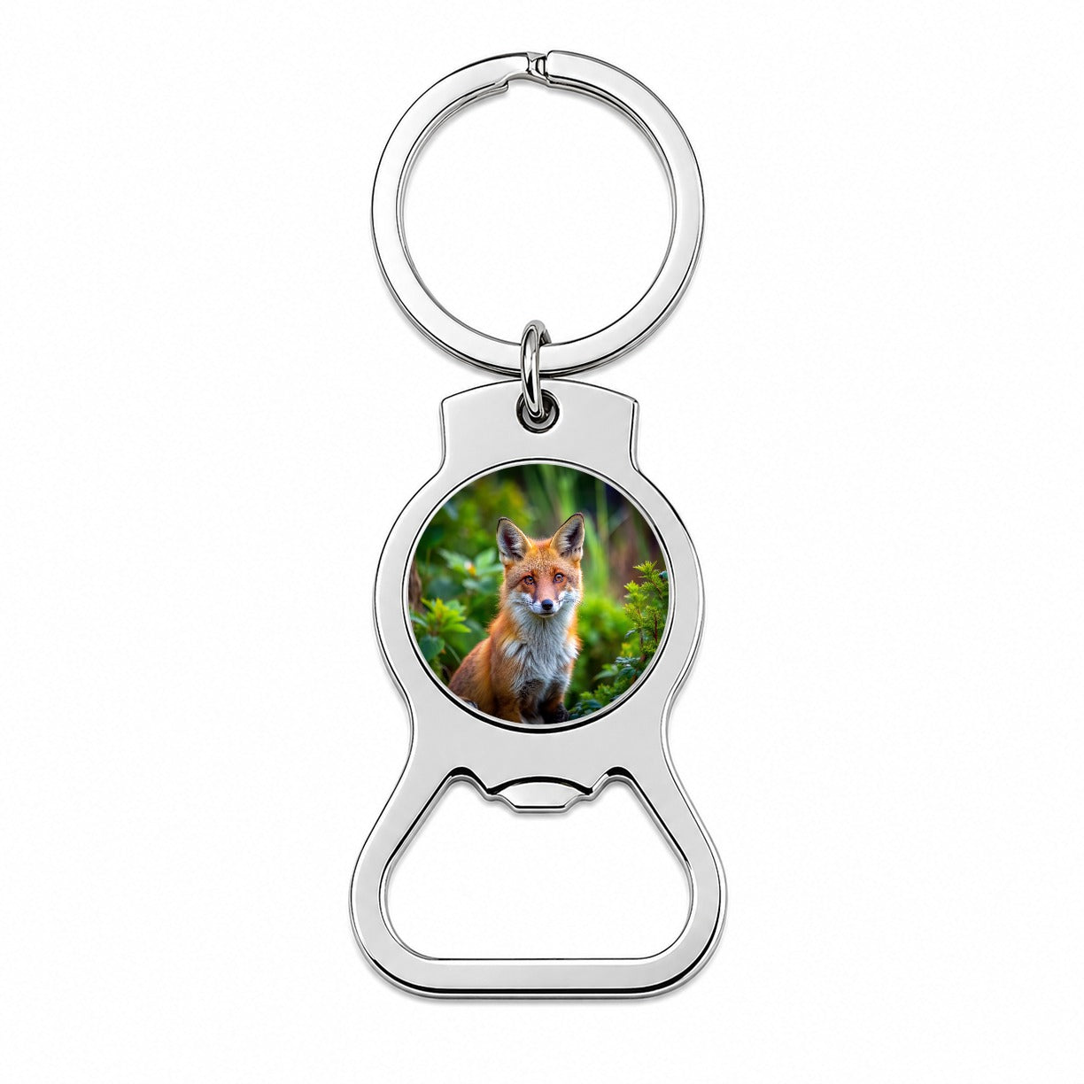 Red Fox Bottle Opener Keychain